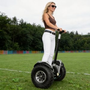 women ride on Segway